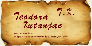 Teodora Kutanjac vizit kartica